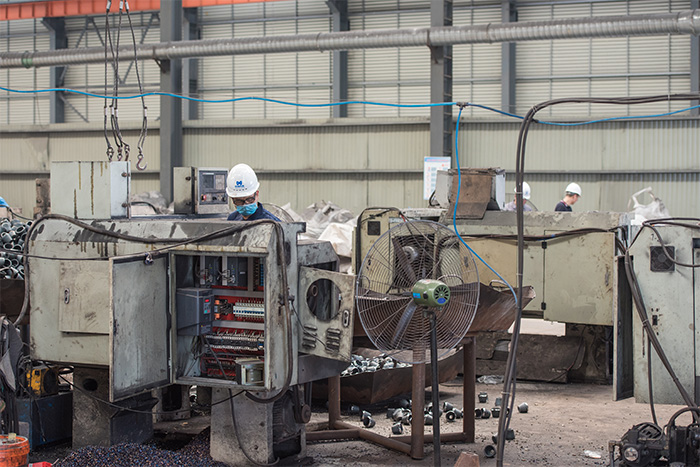 盘锦网架配件-锥头加工车间